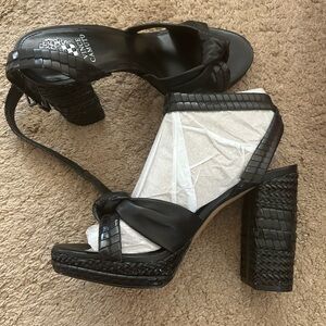 Vince Camuto Black Strappy Block Heel Sandals